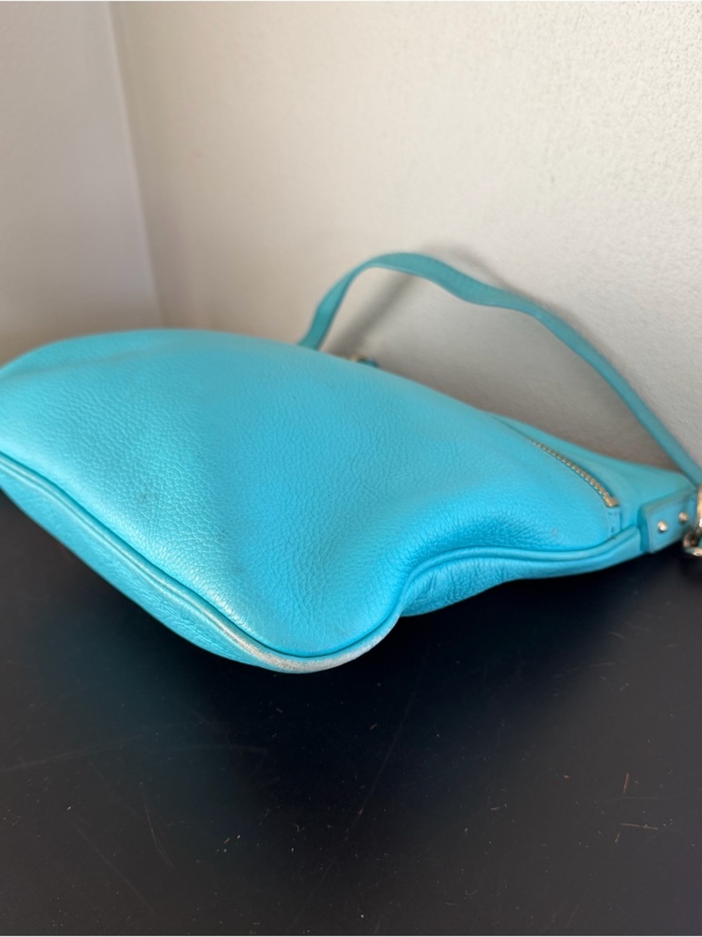 Kate Spade Connie Hill Ellen Grace Teal Blue Leather Crossbody Shoulder Bag - Picture 6 of 14
